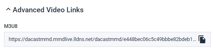 Dacast - Create M3u8 Media Link